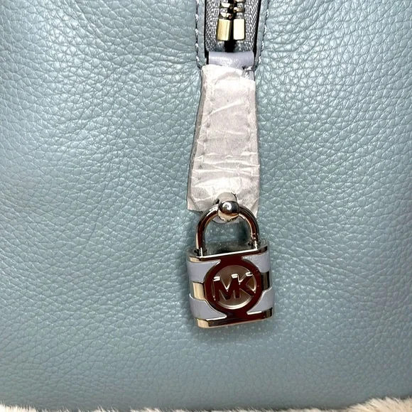 Large Dusty Blue Kirby Michael Kors Satchel Bag Never Used - Picture 4 of 6